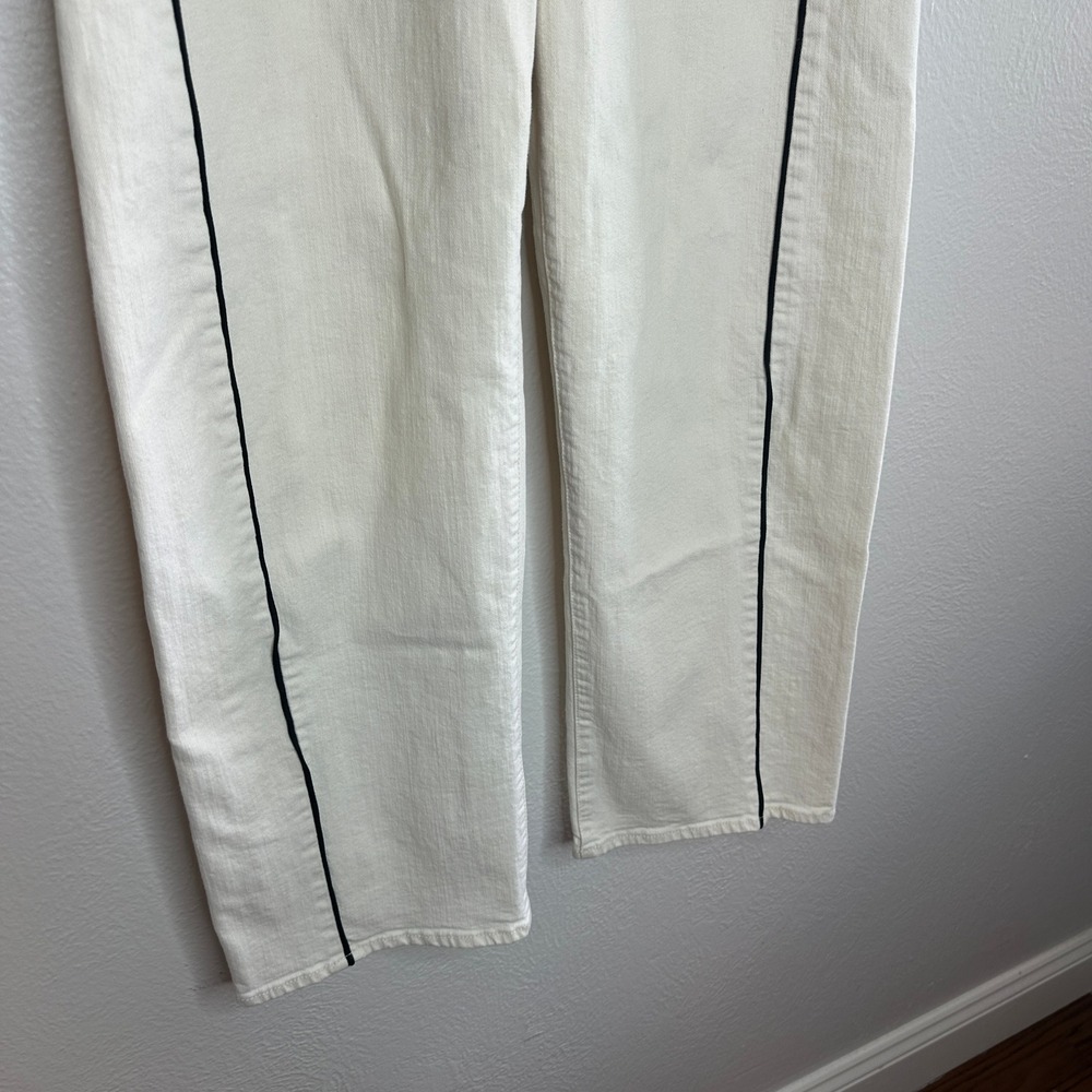 MOTHER The Half Pipe High-Rise Ankle Jeans Ivory Wide Leg Barrel Size 31 - Picture 12 of 12